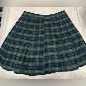 Hollister Plaid Skater Skirt - Green and Yellow